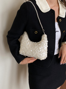 Nuevo Bolso de Hombro Único para Mujer, Estilo Moderno, Brillante, con Lentejuelas y Pedrería, Elegante Bolso de Mano Pequeño - Product Image 4