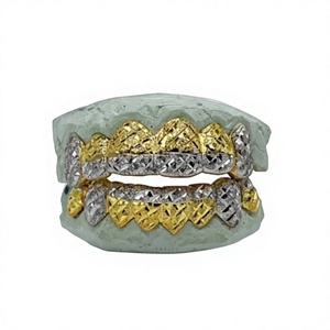 เครื่องประดับฟัน AMBER JEWELS T-823 เงินแท้ 925 ประดับคริสตัลไรน์สโตน ตัวเรือนแบบช่องฝัง ทรงเหลี่ยมเจียระไน หรูหรา สไตล์ฮิปฮอป เหมาะสำหรับเป็นของขวัญ - Product Image 1