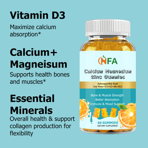 OEM ODM แคลเซียม แมกนีเซียม ซิงค์ กัมมี่ เสริมสร้างกระดูกและกล้ามเนื้อ ดูดซึมได้ดีขึ้น เสริมภูมิคุ้มกัน บำรุงอารมณ์ - Product Image 5