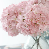 Produsen Menjual Bunga Hias Hydrangea Besar Buatan Kualitas Tinggi Bunga Sutra Hydrangea Putih Tunggal