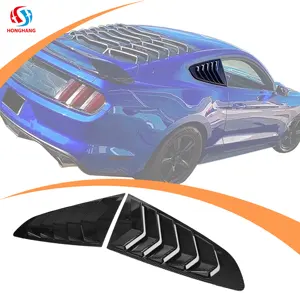 Honghang Fabriek Auto Accessoires Shade Guard Venster Jaloezie, glossy Achterzijde Venster Lamellen Luiken Trim Voor Mustang 2015-2019