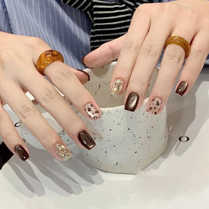 <span class=keywords><strong>Faux</strong></span> <span class=keywords><strong>ongles</strong></span> Qianya œil de chat à presser en ABS faits à la main, courts, de luxe, 3D avec colle pour femmes, vente en gros, 24 ou 30 pièces - Product Image 3