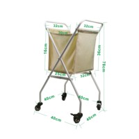 Panier à linge Rectangle personnalisé en toile roulante pour hôtel panier à linge avec roues