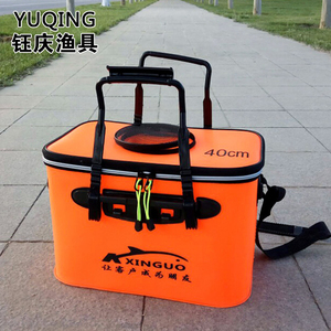 Seau de pêche pliable portable en EVA, boîte à poissons vivants pliable, seau à eau étanche avec couvercle en maille zippé pour le <span class=keywords><strong>camping</strong></span> - Product Image 2