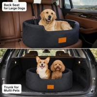Lit de voiture lavable pour chien, surélevé, antidérapant, en tissu Oxford et peluche, avec éponge haute densité pour une vue surélevée