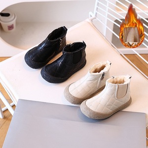 Autumn and Winter Short Boots Children's Vintage Warm Short Boots PU Children's <b>Soft</b> Sole Snow Boots - Product Image 2