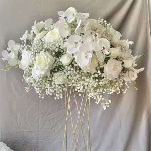 YOPIN-152 New Design Wedding Decorations Artificial Babys breath With Rose Flowers Table Centerpiece