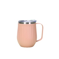 Mug isotherme personnalisé en acier inoxydable à double paroi de 12 oz avec poignée et couvercle, tasse en forme d'œuf pour café, vin, voyage