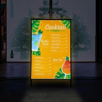 Exhibidor de Carteles LED Ultrafino con Marco en A para Acera, Soporte para Carteles de Películas, Letrero Publicitario con Caja de Luz para Interiores y Exteriores