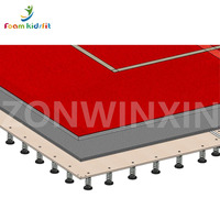 ZONWINXIN – Équipement de gymnastique personnalisé fourni par l'usine – Tapis de compétition à ressorts avec rails enroulables 14x14m