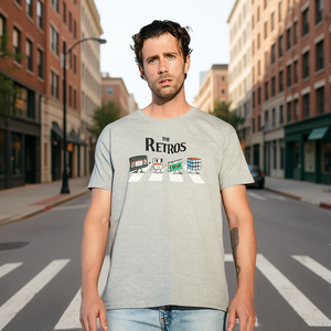 T-shirt The Retros grigia da uomo, abbigliamento casual - Product Image 3