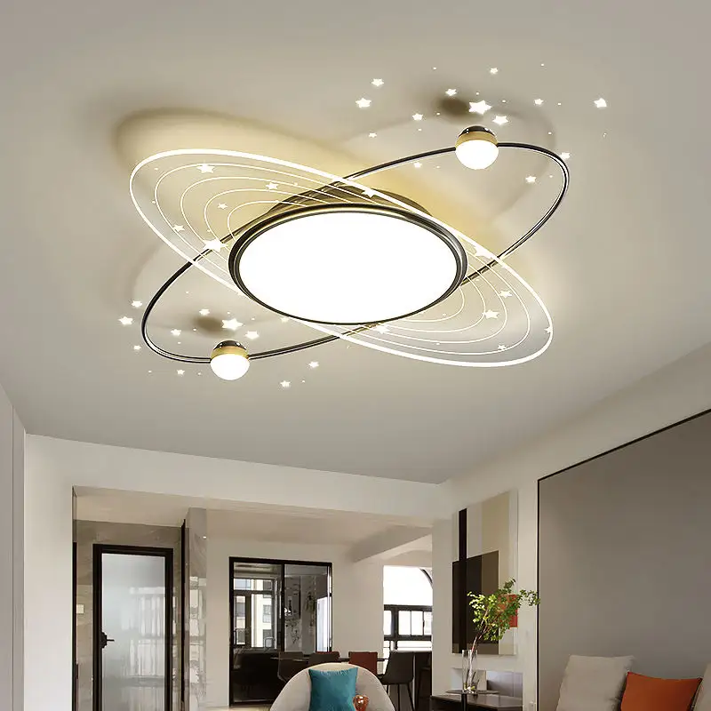 EW-lámpara de techo con efectos estrellados, iluminación de lujo adecuada para dormitorio, sala de estar