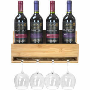 Décoration <span class=keywords><strong>murale</strong></span>, étagère à <span class=keywords><strong>vin</strong></span> <span class=keywords><strong>murale</strong></span>, étagères flottantes de bar avec porte-verres à <span class=keywords><strong>vin</strong></span>, étagères murales en bambou <span class=keywords><strong>pour</strong></span> bouteilles de <span class=keywords><strong>vin</strong></span> - Product Image 2