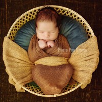 Nouveau-né rayonne Stretch tricot Wrap pour nouveau-né photographie accessoires doux maille Wrap portable bébé posant couche de tissu pour accessoires de Studio