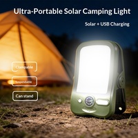 Lampe de camping solaire à 3 modes de luminosité réglable, lampe de camping portable pour l'extérieur, à clipser, LED pour la pêche et le camping
