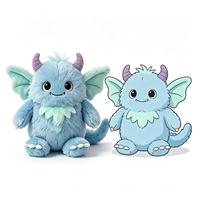 Vente en gros de peluches monstres douces très populaires, jouet en peluche monstre bleu mignon de dessin animé avec queue, peluche personnalisée