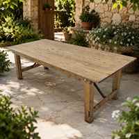 Table pliante en bois rustique de qualité supérieure, table de banquet et de conférence robuste pour hôtel, restaurant, événement, logo personnalisé