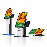 Terminal de paiement numérique en libre-service avec grand écran tactile de 21,5 pouces pour les chaînes de restaurants, machine de caisse