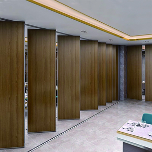 Акустическая деревянная передвижная перегородка для офисных переговорных комнат, складная временная стена для ресторанов и холлов - Product Image 2