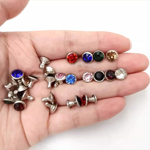 Haute qualité un mode vêtements sac accessoires argent bord verre cristal Tube Rivets bricolage couleurs strass Rivets - Product Image 3