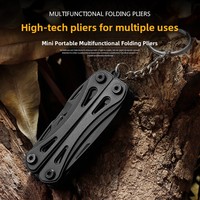 Couteau pliant multifonction noir, pinces multi-usages, outil de plein air et domestique, mini gadget portable, coffret cadeau OEM
