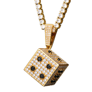 Men's Brass <b>Chain</b> Necklace with Black <b>Compass</b> Pendant Rhodium Plated Hip Hop Party Jewelry - Product Image 1