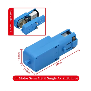 메탈 기어 로봇 지능형 차량 기어드 모터 TT 모터 단일 축 트윈 축 1:90 블루 - Product Image 3