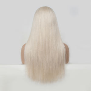 Peluca frontal de encaje sin pegamento con cabello virgen europeo, rubio blanco, línea de cabello natural pre-arrancada, para mujeres con pérdida de cabello - Product Image 3