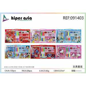 All'ingrosso Set di articoli di cancelleria per bambini 6 disegni tra cui forniture da colorare quaderni per il disegno di arte pittura di stampa personalizzata scatola a colori - Product Image 1