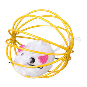 Ensemble de jouets pour souris dans une sphère en fil de fer de 6 cm, balle interactive pour animaux de compagnie avec ficelle - Product Image 4
