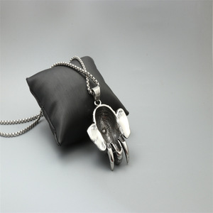 <b>Elephant</b> Head Pendant Necklace Stainless Steel Silver Red Gem Unisex Fashion Jewelry <b>Gift</b> - Product Image 3