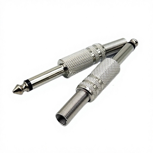 metal nickel plated 6.5 plug mono audio microphone TS 6.35mm