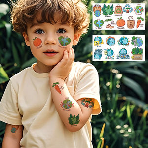Waterproof Temporary Face <strong>Tattoo</strong> Stickers for <strong>Children</strong> World Earth Day-Themed Environmentally Friendly - Product Image 2