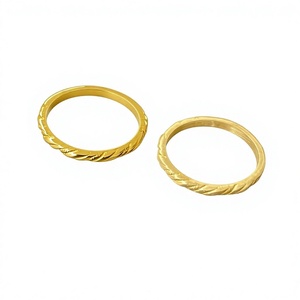 Classic Gold Wedding Bands <b>Plain</b> Unisex Twisted Design <b>Rings</b> for Wedding Occasion - Product Image 1