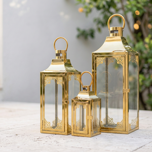 Lanternes décoratives en métal plaqué or pour la maison et les mariages – Vente en gros - Product Image 3