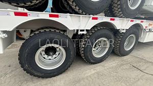 Semi-remorque africaine à 3 essieux, 60 <span class=keywords><strong>tonnes</strong></span>, en acier au carbone, plateau surbaissé avec pneus spéciaux 12R20 pour zones minières - Product Image 3