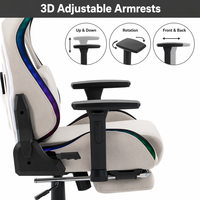 Chaise de jeu ergonomique inclinable haut de gamme avec éclairage LED RGB, massage 7 points, dossier haut, style course, en velours, pour gamers