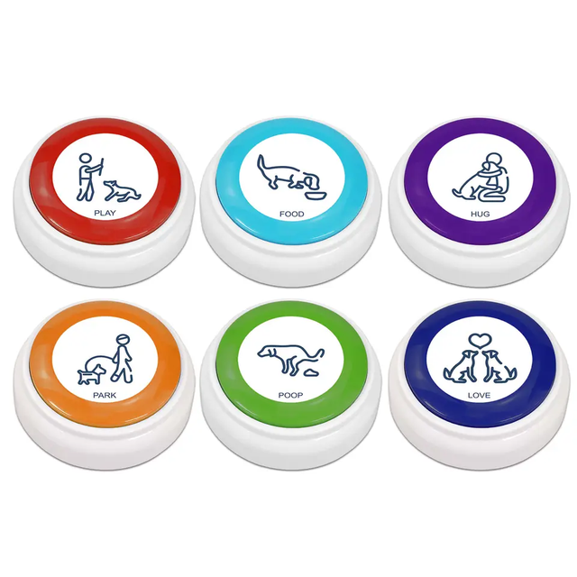 OEM 30-Second Recordable Sound Button Custom Voice LED Dog and Cat Training Communication Tool for Christmas