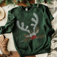 Transfert thermocollant personnalisé en strass pour Noël, à faible quantité minimale, pour sweats à capuche, débardeurs, t-shirts et chapeaux