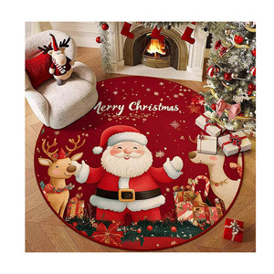 Alfombra antideslizante de Cachemira de dibujos animados de Navidad Fondo lavado Sala de estar Mesa de centro Dormitorio Decoración resistente a la suciedad - Product Image 5