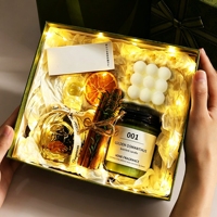 Coffret Cadeau de Bougies Parfumées Personnalisées à Marque Blanche, Ensemble Diffuseur à Bâtonnets en Cire de Soja, Fabricant de Cadeaux pour la Maison