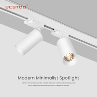 Éclairage sur rail de magasin moderne Éclairage sur rail Cob Led 4 fils angle de faisceau réglable Led Spot de plafond magnétique 11W