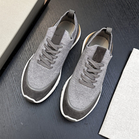 Chaussures de marche décontractées pour hommes, respirantes, en maille tricotée, à lacets, légères, à semelle souple, style italien, luxe original