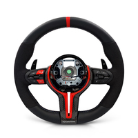 Volant sport en cuir avec insert en carbone rouge pour BMW F10 F20 F30 F36 M3 F80 M4 F82 M2 F87 M5 F90 X5 X5M E70 E90