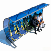 Abri pour équipe de football 6 places en polycarbonate et aluminium, banc de réservés de luxe pour joueurs, banc de remplacement de football avec prix d'usine