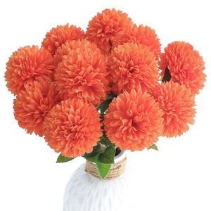 Bouquet de fleurs artificielles pour cimetière, chrysanthèmes Kiku de 35 cm, pour arrangements funéraires et commémoratifs, vente en gros - Product Image 1