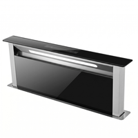 Hotte aspirante électrique ultra-silencieuse en acier inoxydable de 90 cm, pour usage domestique et hôtelier, classe énergétique 150W, aspiration inférieure