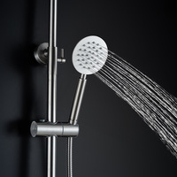 HONGDEC Ensemble de douche à quatre fonctions Ensemble de douche de bain en acier inoxydable 304 Système de douche à eau chaude et froide Salle de bain