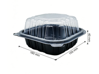 Boîte alimentaire jetable en plastique PP robuste 6x6/9x9/9x6 pour la livraison de repas à emporter, conteneur à clapet pour restaurant, ODM/OEM