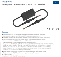 Contrôleur LED étanche IP67 SKYDANCE 5-24VDC Tuya WiFi CV SPI avec variateur RF 2 boutons pour bande LED Pixel WT-SPI-W